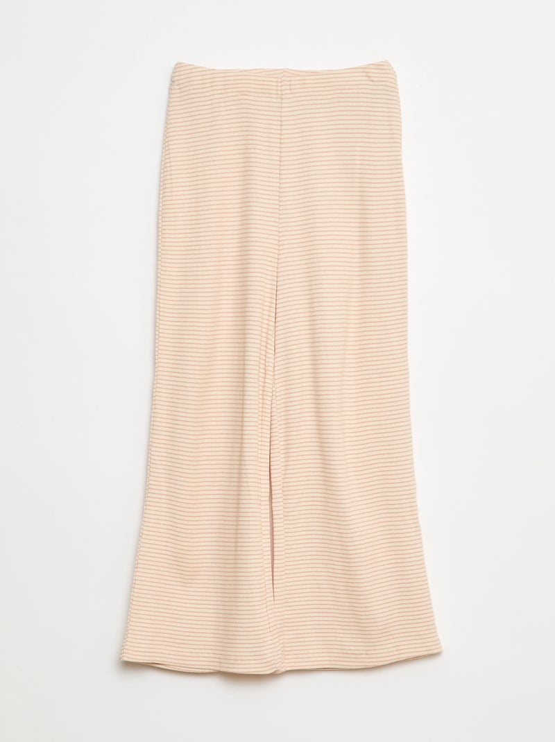 Pigiama lungo stampato a righe - 2 pezzi Beige - Kiabi