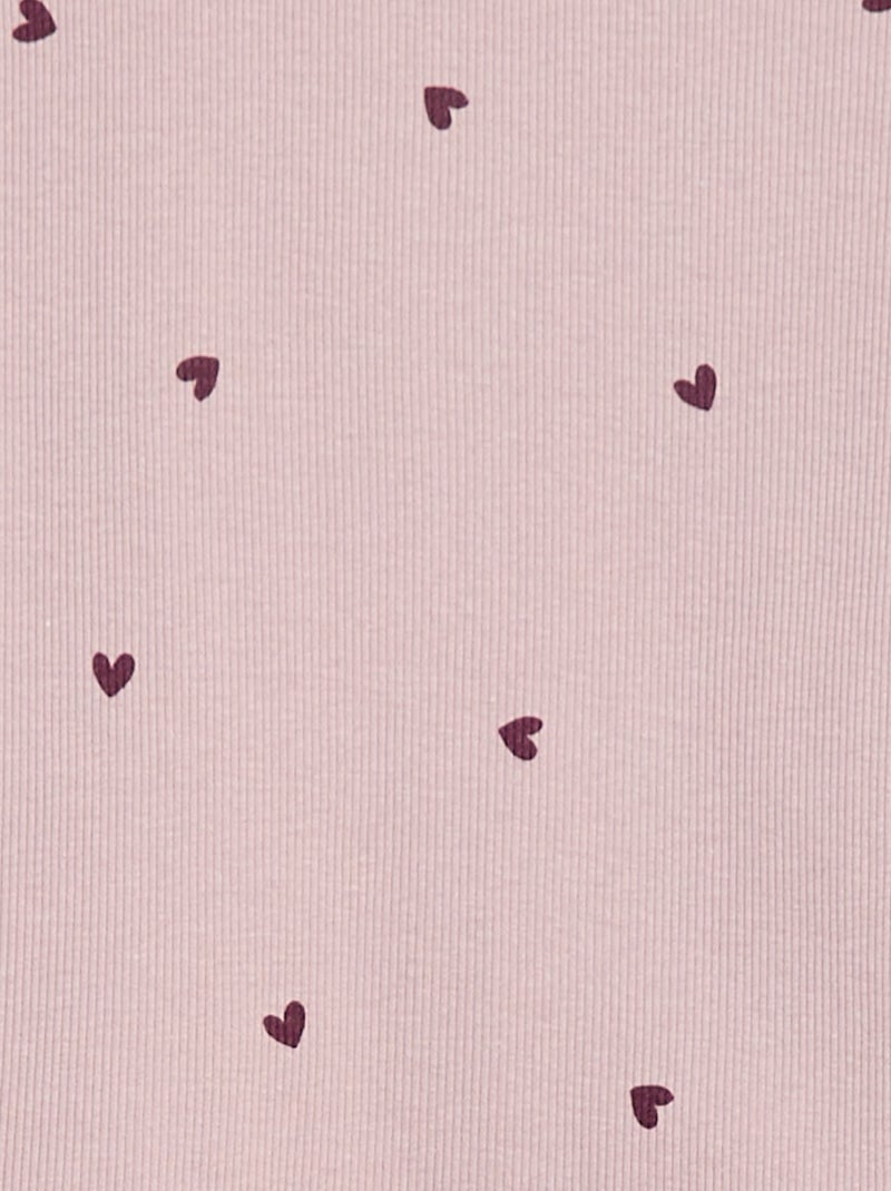 Pigiama lungo stampato a righe - 2 pezzi Viola - Kiabi
