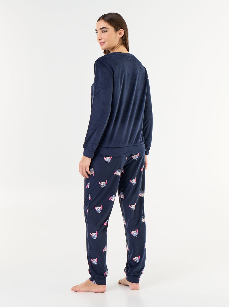 Pigiama lungo stampato 'Disney' - 2 pezzi Blu - Kiabi