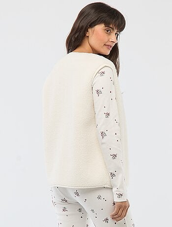 Pigiama lungo stampato + gilet senza maniche - 3 pezzi