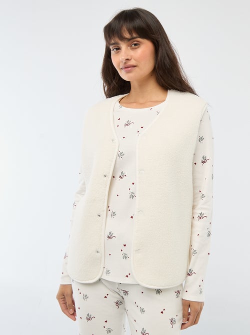 Pigiama lungo stampato + gilet senza maniche - 3 pezzi - Kiabi