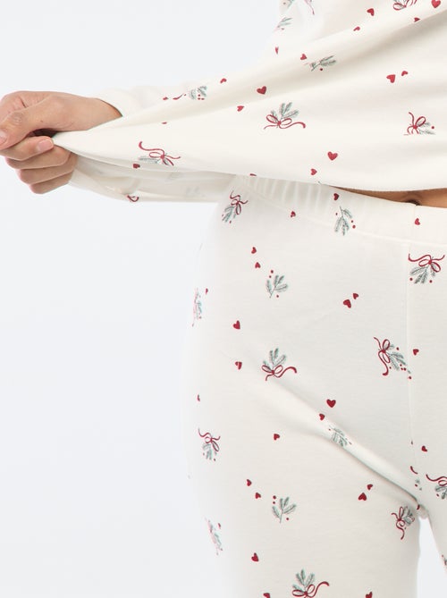 Pigiama lungo stampato + gilet senza maniche - 3 pezzi - Kiabi