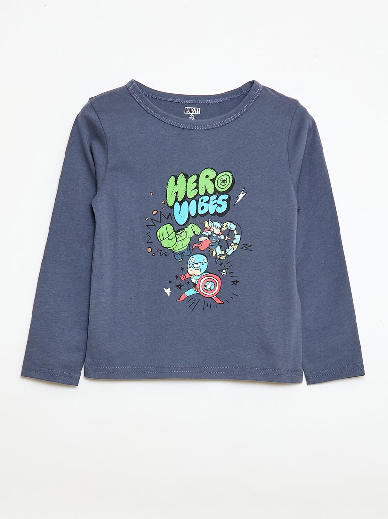Pigiama lungo stampato 'Marvel' Blu - Kiabi