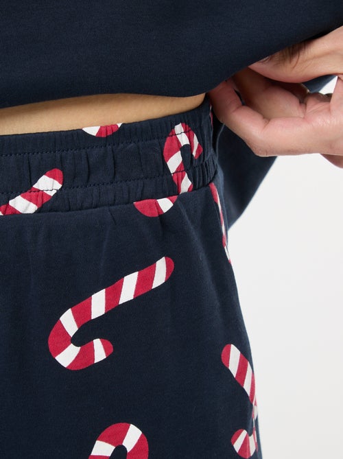 Pigiama lungo stampato Natale - 2 pezzi - Kiabi