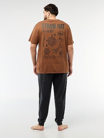 Pigiama lungo stampato 'One Piece' - 2 pezzi