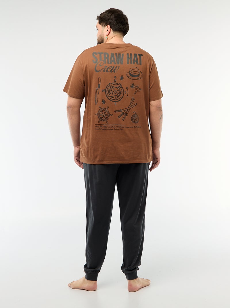 Pigiama lungo stampato 'One Piece' - 2 pezzi Marrone - Kiabi