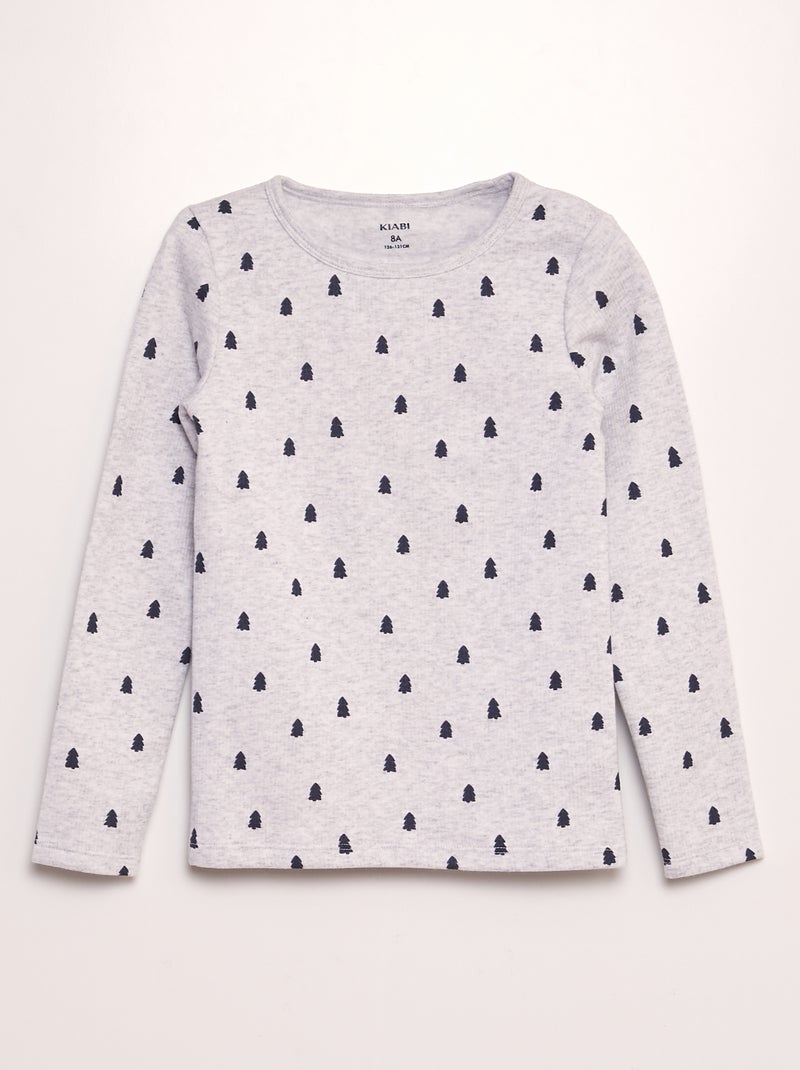Pigiama lungo t-shirt + pantaloni - 2 pezzi GRIGIO - Kiabi