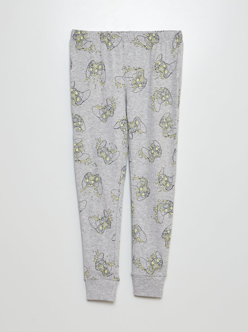 Pigiama lungo t-shirt + pantaloni - 2 pezzi GRIGIO - Kiabi
