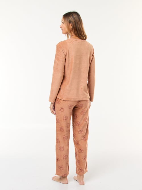 Pigiama lungo 'Tic Tac' 'Disney' in pile - 2 pezzi - Kiabi