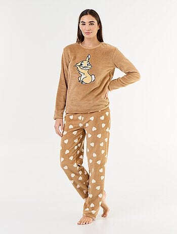 Pigiama lungo 'Winnie' di 'Disney' in pile - 2 pezzi