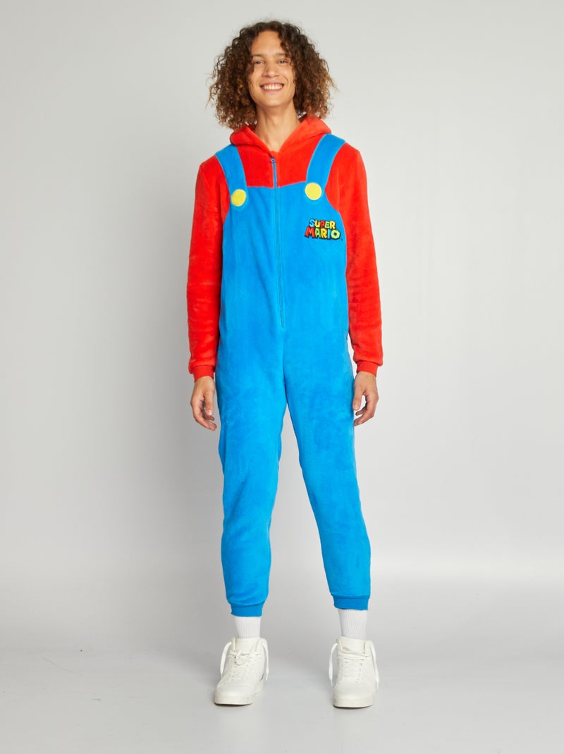 Pigiama 'Mario' in pile blu/rosso - Kiabi