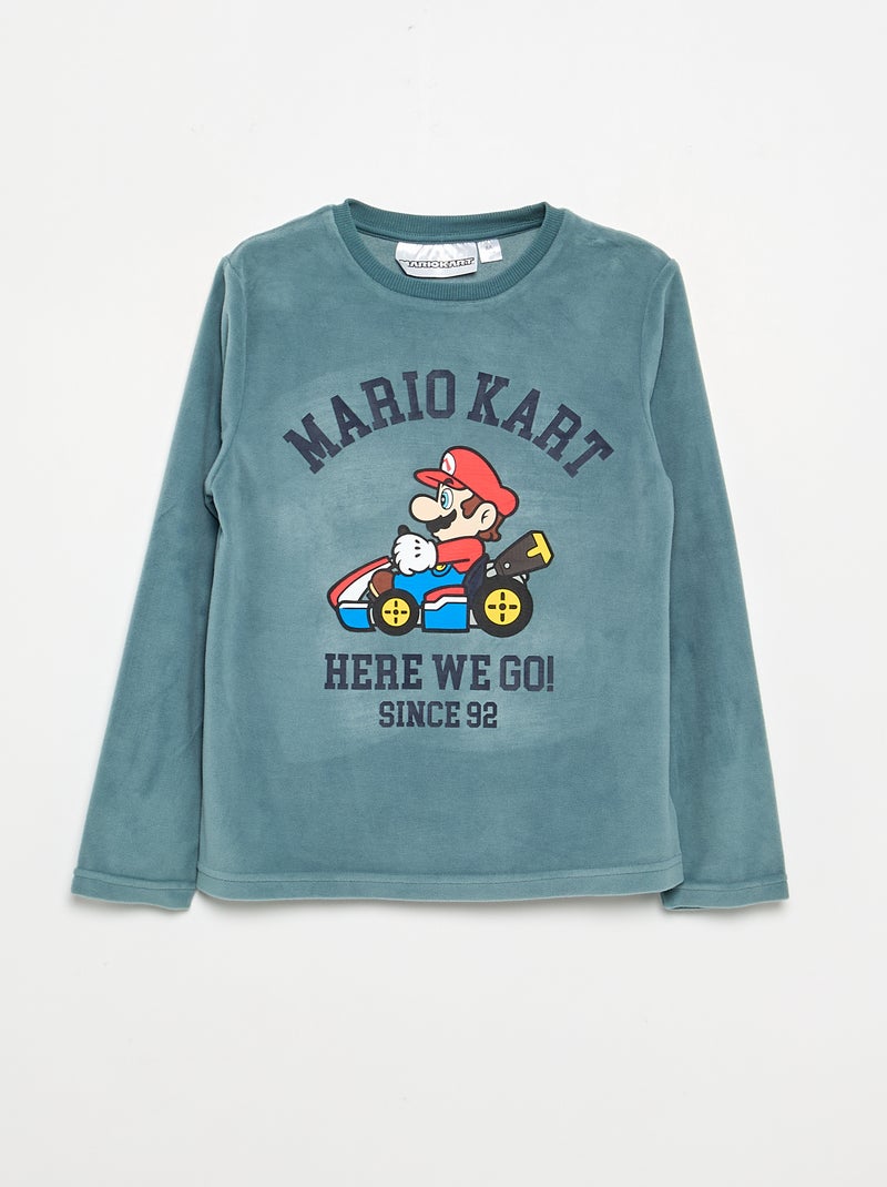 Pigiama "Mario Kart" 2 pezzi - T-shirt a maniche lunghe + pantaloni Blu - Kiabi
