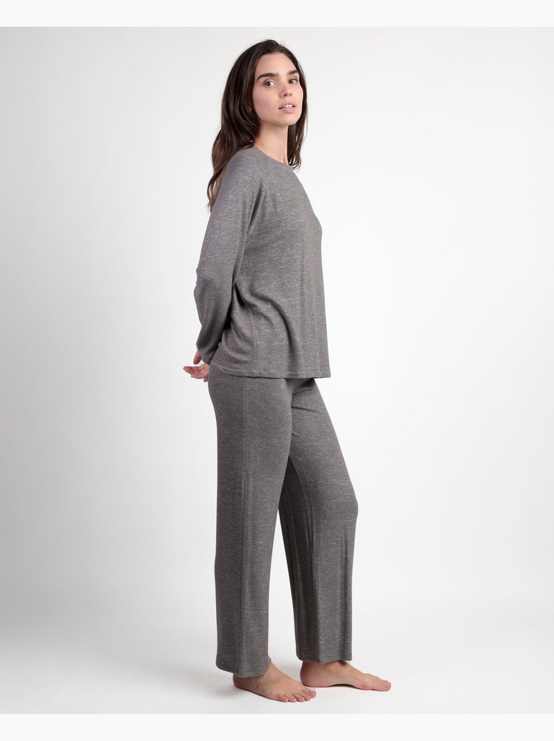 Pigiama morbido a maniche lunghe da donna ADMAS HOME Grigio scuro - Kiabi