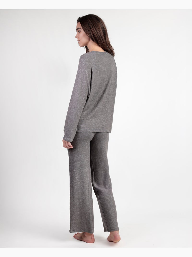 Pigiama morbido a maniche lunghe da donna ADMAS HOME Grigio scuro - Kiabi