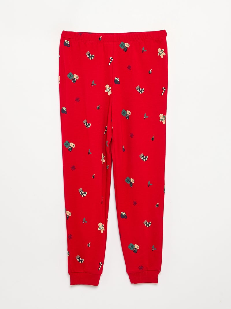 Pigiama 'Natale' 2 pezzi - T-shirt a maniche lunghe + pantaloni Rosso - Kiabi