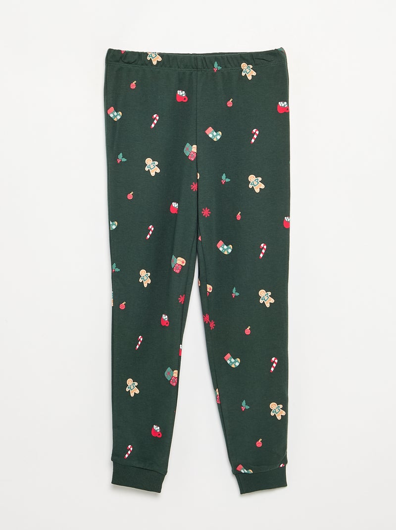 Pigiama 'Natale' 2 pezzi - T-shirt a maniche lunghe + pantaloni Verde - Kiabi