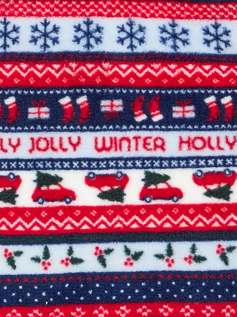 Pigiama "Natale" jacquard in pile 2 pezzi - Felpa + pantaloni Blu - Kiabi