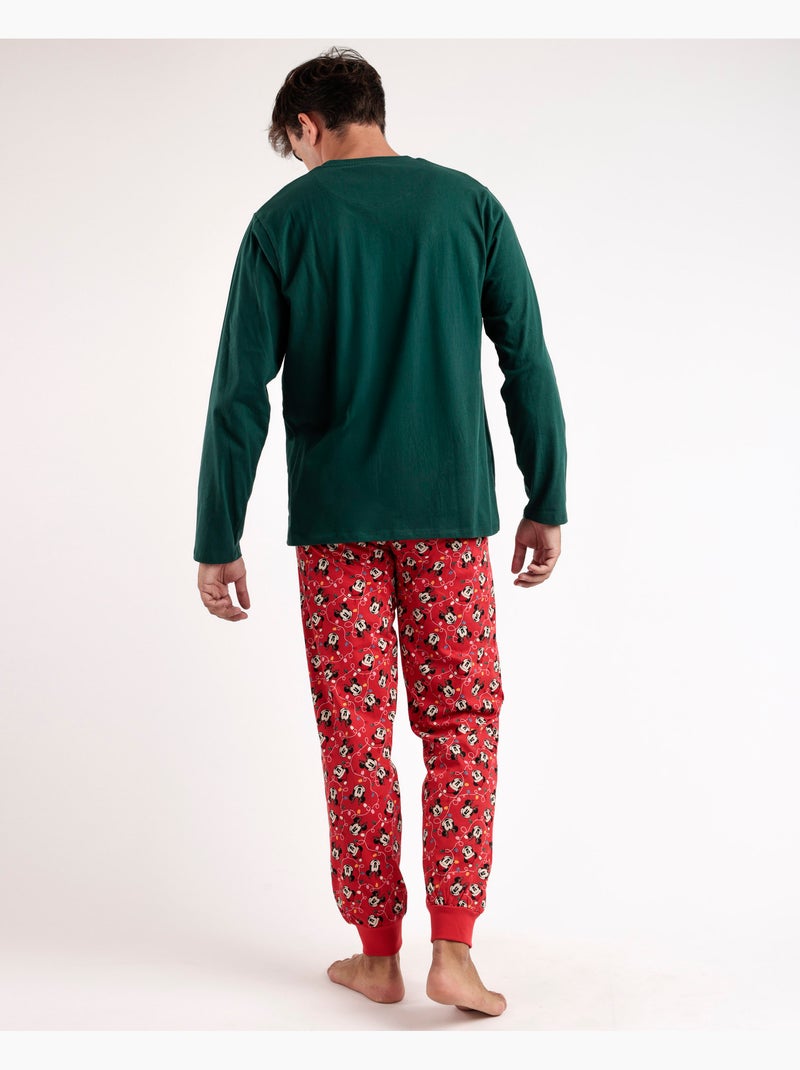 Pigiama natalizio a maniche lunghe da uomo DISNEY Mickey Verde - Kiabi