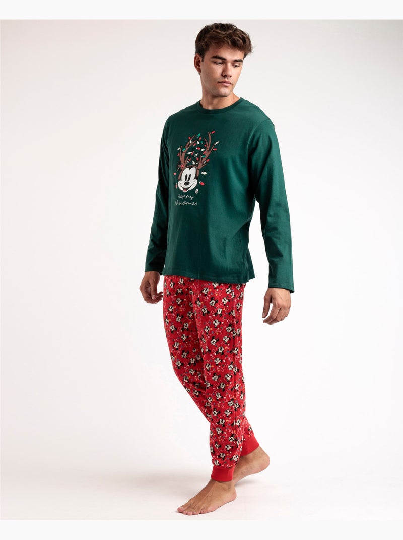 Pigiama natalizio a maniche lunghe da uomo DISNEY Mickey Verde - Kiabi