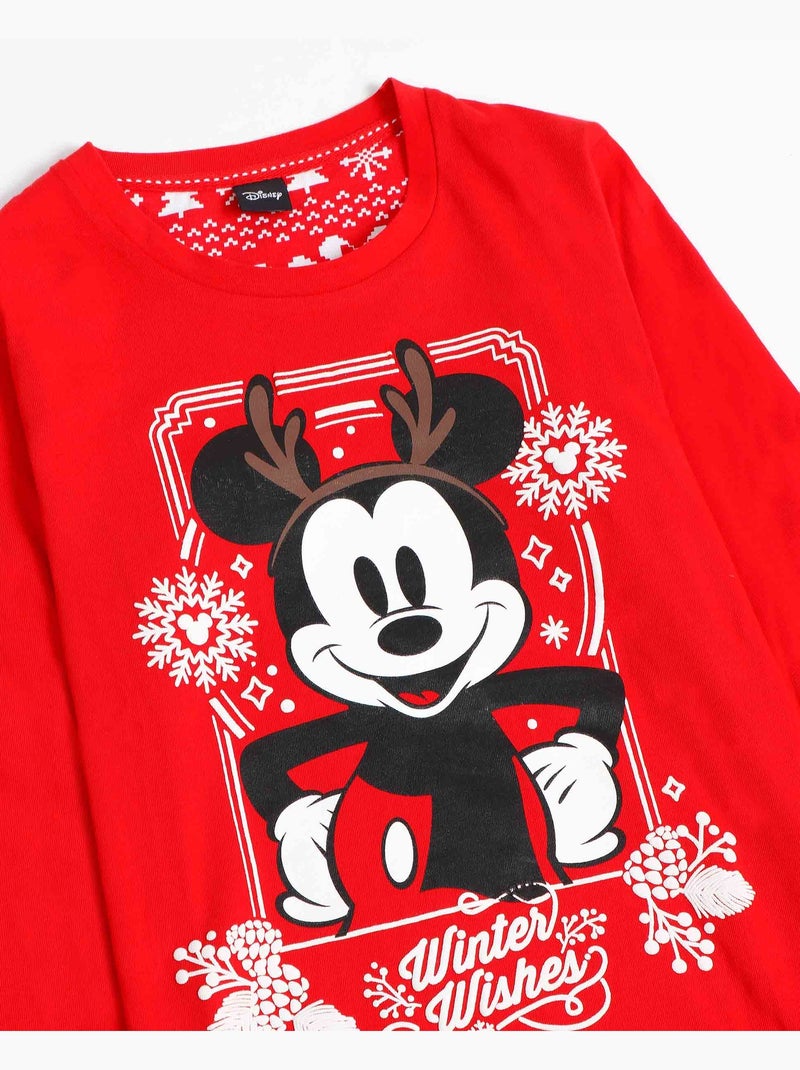 Pigiama natalizio a maniche lunghe DISNEY Mickey per bambini Rosso - Kiabi