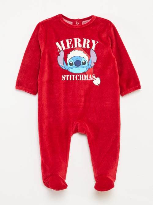 Pigiama natalizio 'Disney Stitch' in velluto di cotone - Kiabi