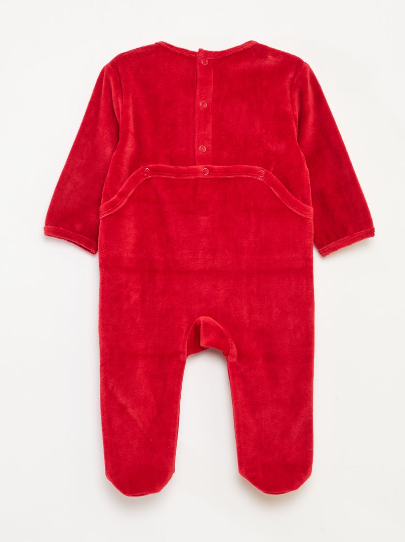 Pigiama natalizio 'Disney Stitch' in velluto di cotone Rosso - Kiabi