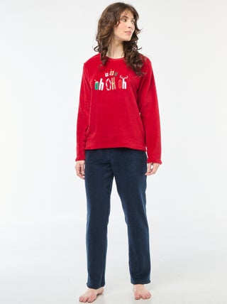 Pigiama natalizio in pile - 2 pezzi