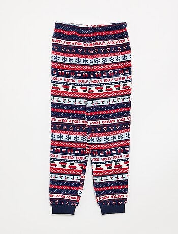 Pigiama natalizio in pile 2 pezzi bambina e bambino - Felpa + pantaloni