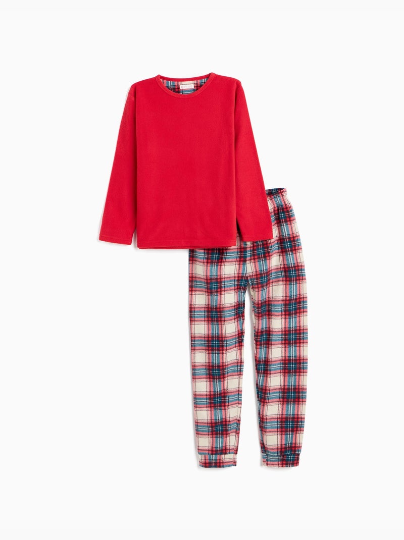 Pigiama natalizio in pile, mo fashion Rosso - Kiabi