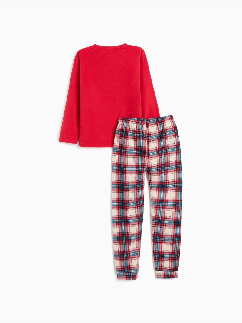 Pigiama natalizio in pile, mo fashion Rosso - Kiabi