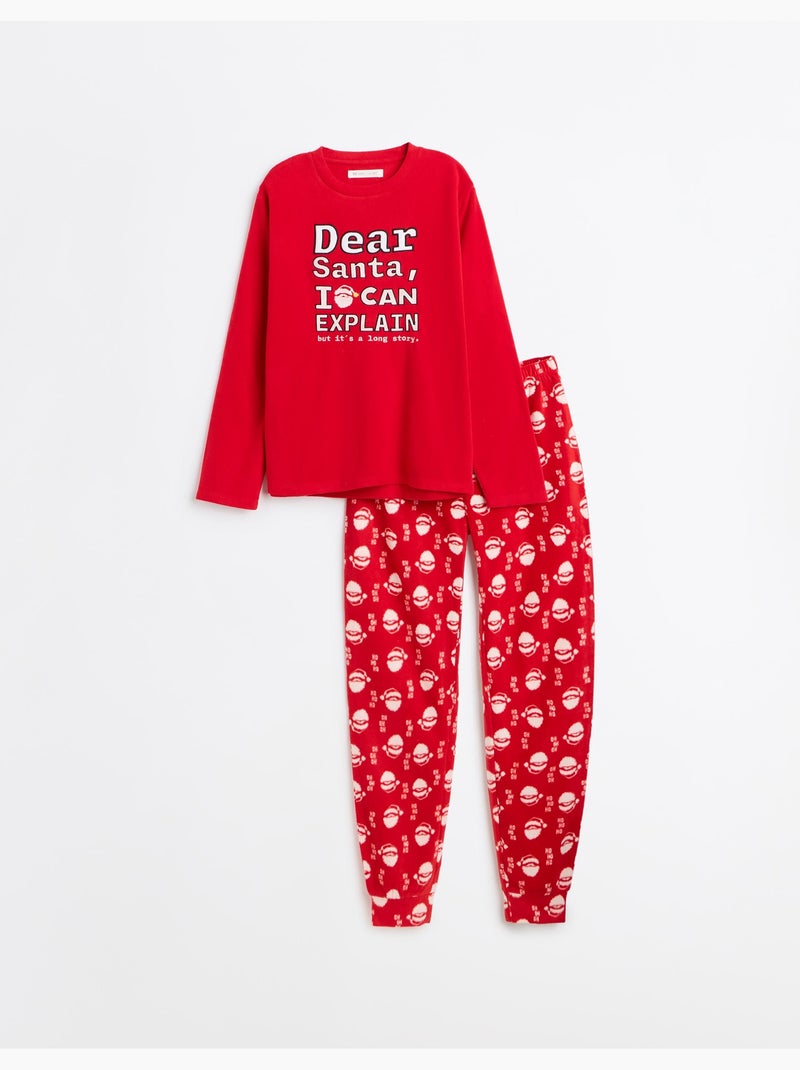 Pigiama natalizio in pile, mo fashion Rosso - Kiabi
