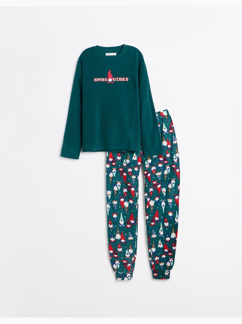 Pigiama natalizio in pile, mo fashion Verde - Kiabi