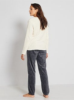 Pigiama 'panda' in maglia peluche - Kiabi