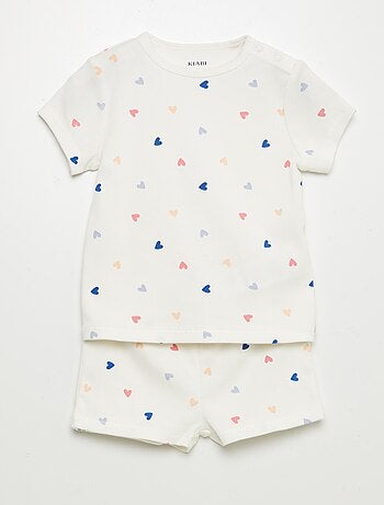 Pigiama pantaloncini con stampa - 2 pezzi