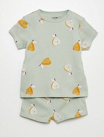 Pigiama pantaloncini con stampa - 2 pezzi