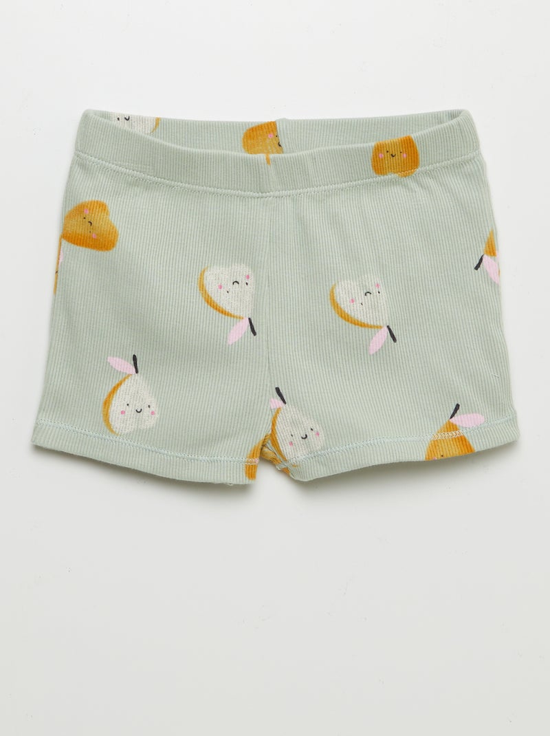Pigiama pantaloncini con stampa - 2 pezzi VERDE - Kiabi