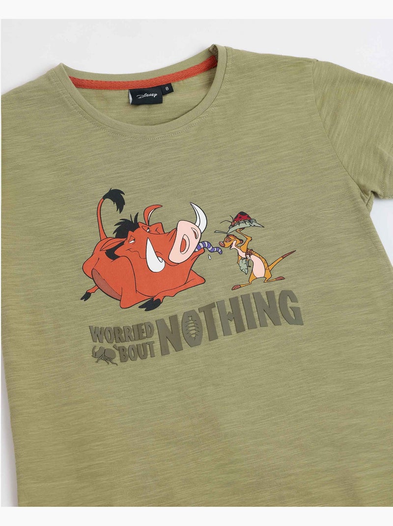 Pigiama per bambini DISNEY a maniche corte con timone e Pumbaa Cachi - Kiabi