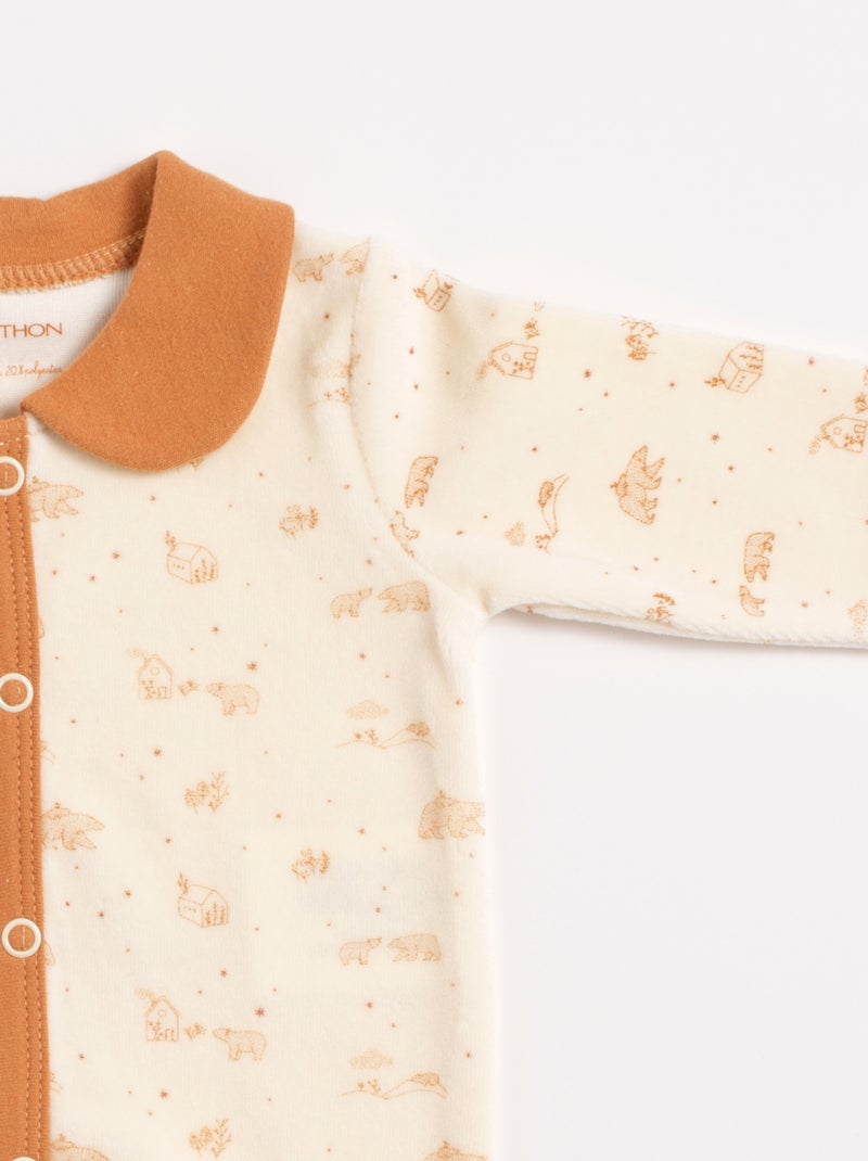 Pigiama per neonati con collo in - SAUTHON Marrone - Kiabi