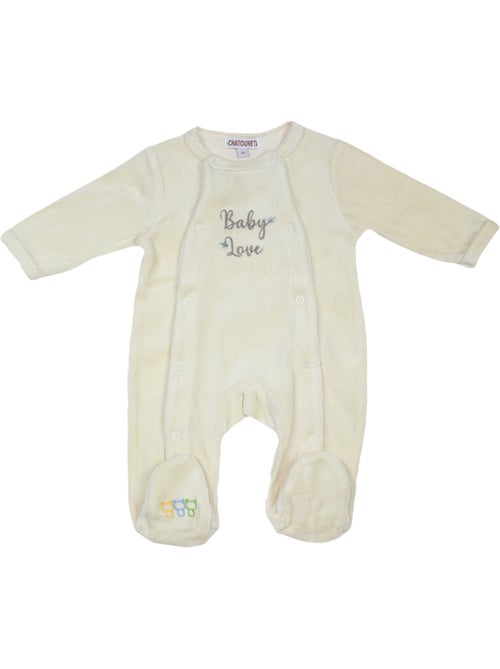 Pigiama per neonati in velluto Baby Love di Les Chatounets - Kiabi Pigiama per neonati in velluto Baby Love di Les Chatounets - Kiabi