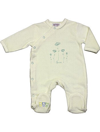 Pigiama per neonati in velluto "Love" di Les Chatounets