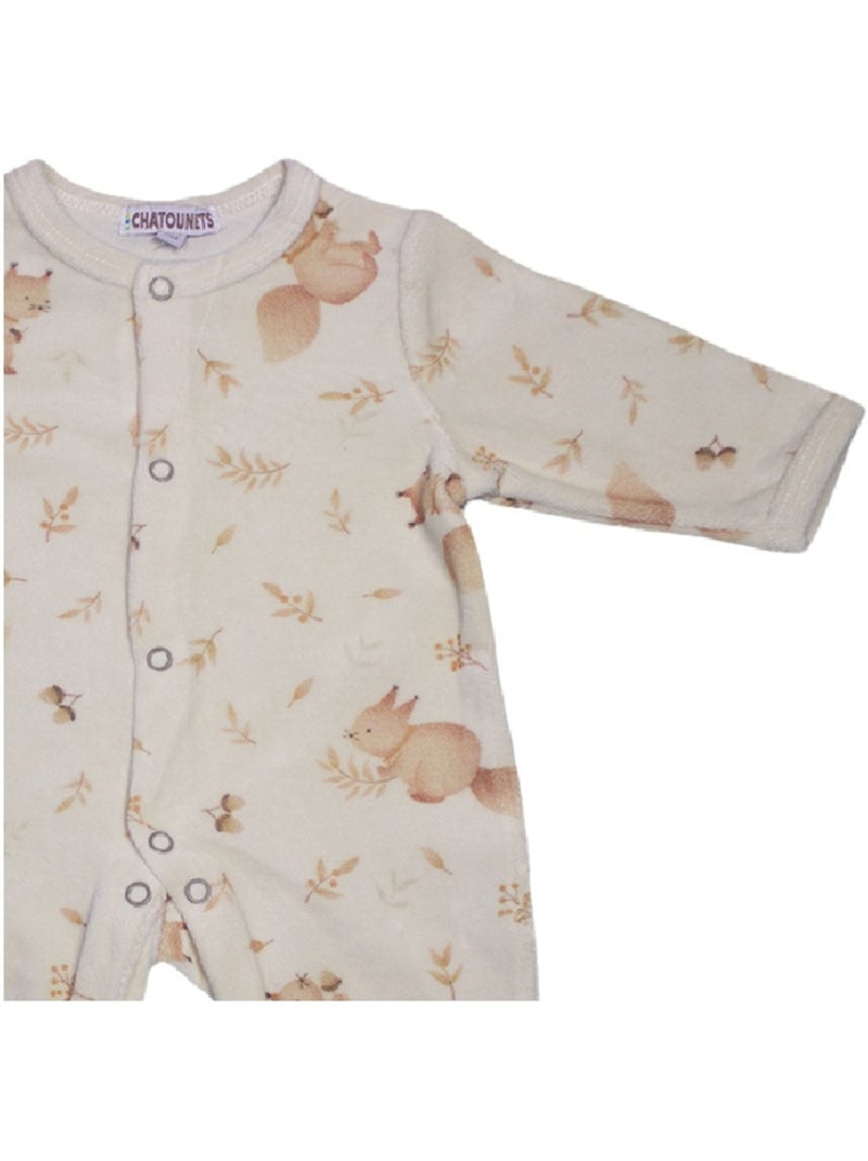 Pigiama per neonati in velluto "Noix" di Les Chatounets Beige - Kiabi