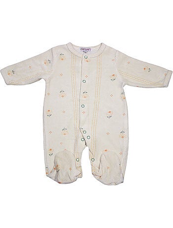 Pigiama per neonati in velluto Retro di Les Chatounets