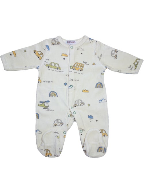 Pigiama per neonati in velluto "Vrooom" di Les Chatounets - Kiabi