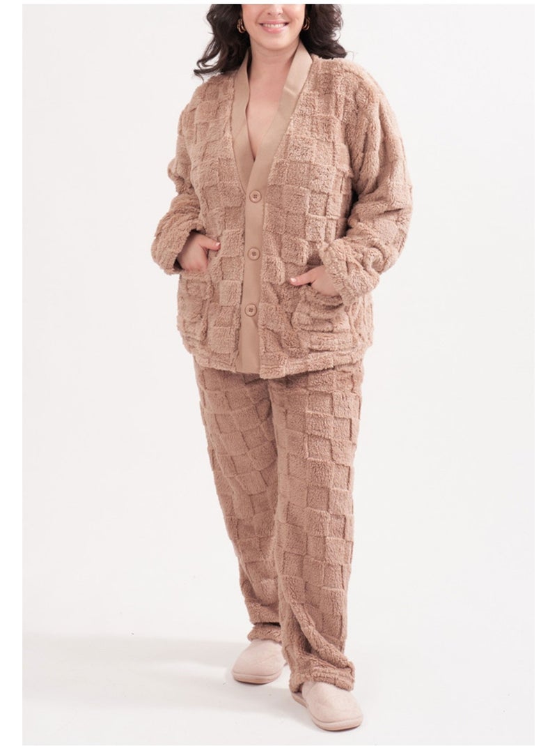 Pigiama polare Kebello Beige - Kiabi