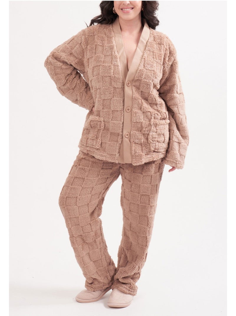Pigiama polare Kebello Beige - Kiabi