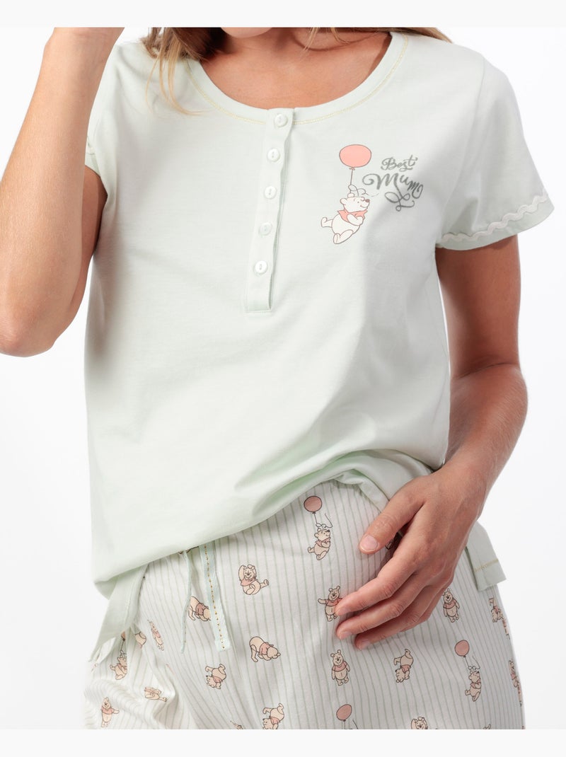 Pigiama premaman a maniche corte Disney Winnie da donna Verde - Kiabi