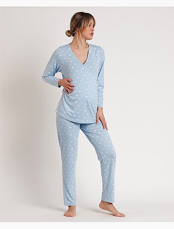 Pigiama premaman a maniche lunghe da donna ADMAS CLASSIC con nuvole