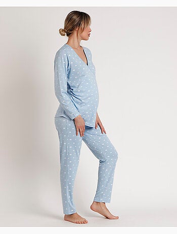 Pigiama premaman a maniche lunghe da donna ADMAS CLASSIC con nuvole