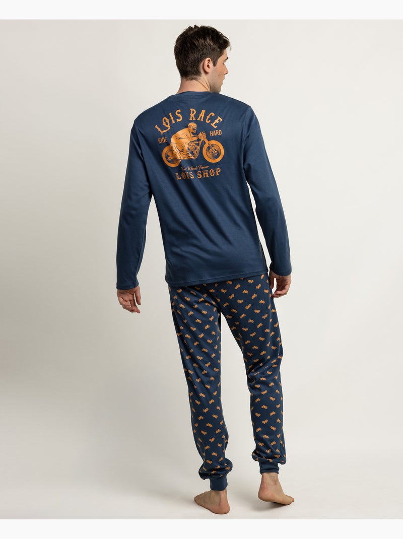 Pigiama Roadster a maniche lunghe da uomo LOIS Blu - Kiabi