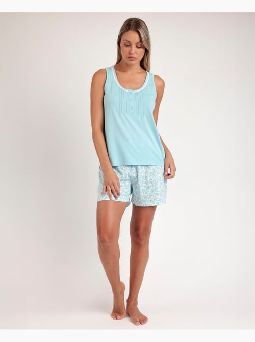 Pigiama senza maniche ADMAS CLASSIC da donna con foglie primaverili - Kiabi Pigiama senza maniche ADMAS CLASSIC da donna con foglie primaverili - Kiabi